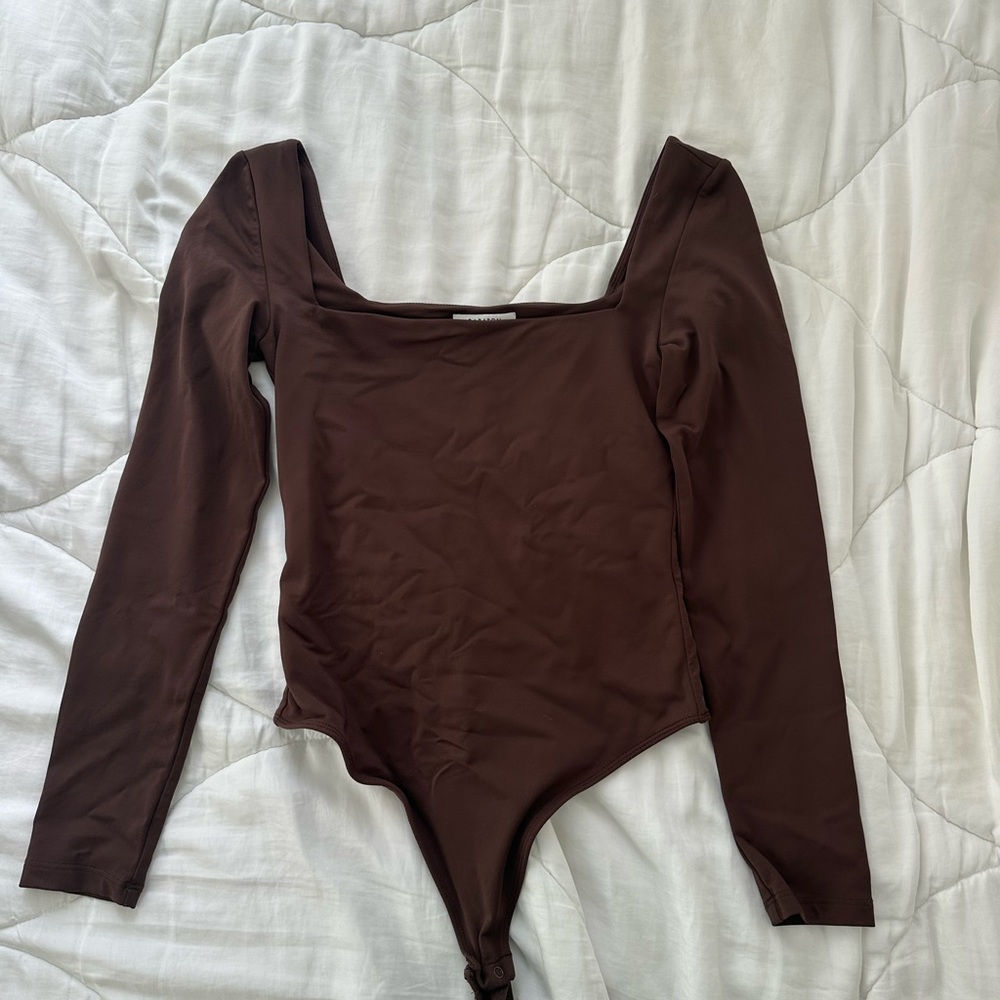 Brown Aritzia Long-Sleeve Bodysuit